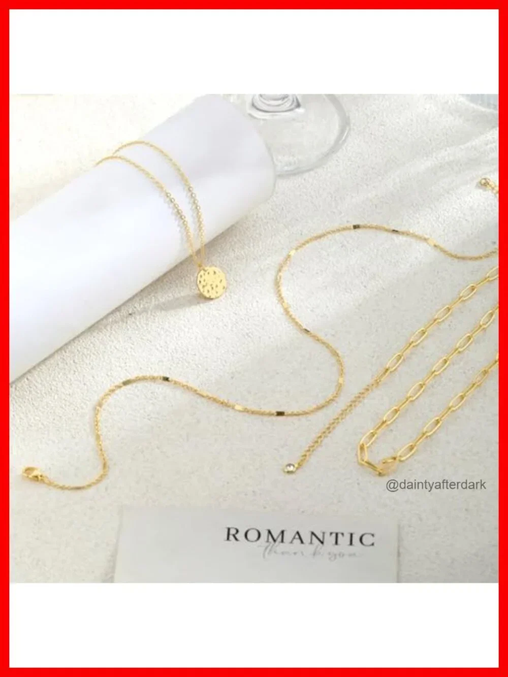 14K Gold Plated Necklace Set, 3 Piece Layered Dainty Adjustable Gold Necklace
